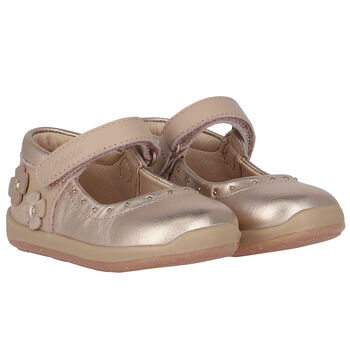 Baby Girls Rose-Gold Pre Walker Shoes
